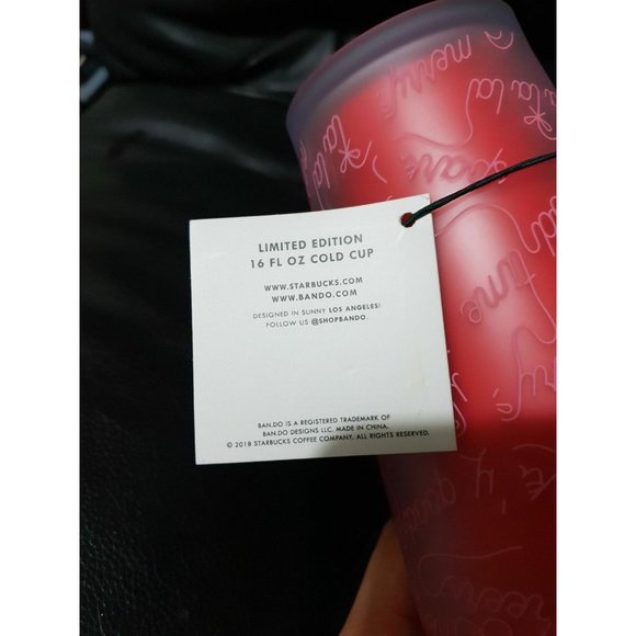 Starbucks Ban Do Tumbler Pink Cold Cup Limited Edition  NEW Starbucks 2018 Limited Edition Ban.do Holiday